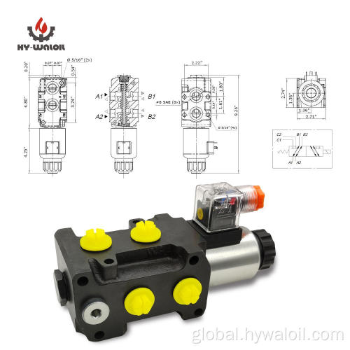 50LPM 12V 13GPM Hydraulic Solenoid Selector Diverter Valve